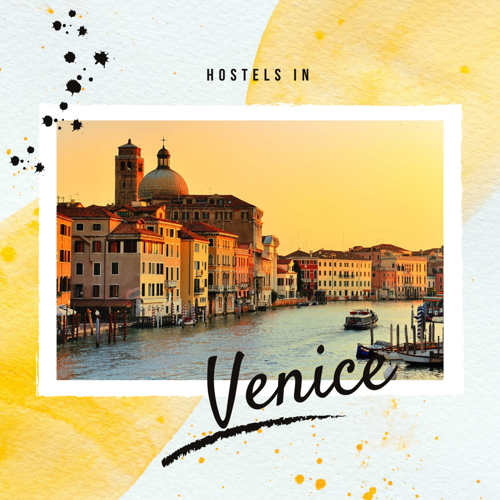 Venice city view Instagram Šablona návrhu