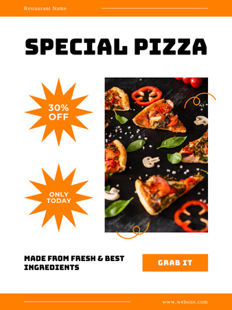 Különleges pizza recept Poster US tervezősablon
