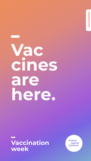 Designvorlage Virus Vaccination Week Announcement für Instagram Story
