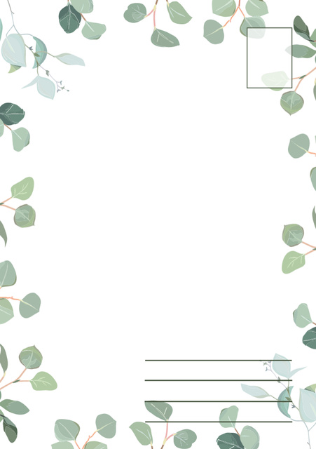 Template di design Sympathy Phrase with Green Leaves Postcard A5 Vertical