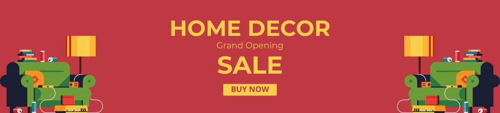 Plantilla de diseño de Home Decor Sale Red Ebay Store Billboard 