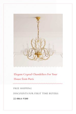 Platilla de diseño Elegant Crystal Golden Chandelier Offer Tumblr