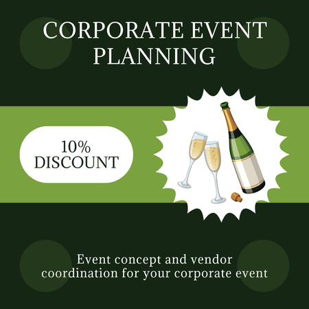 Discount on Coordination of Corporate Events and Holidays Instagram AD Design Template