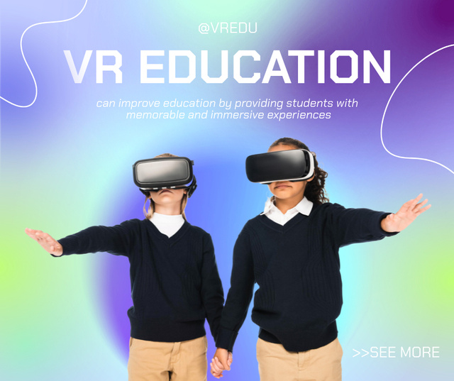 Ontwerpsjabloon van Facebook van Virtual reality education,Facebook Post
