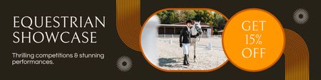 Participation in Thrilling Horse Competitions with Discount Twitter Design Template