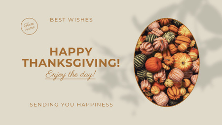 Cheerful Thanksgiving Congrats With Colorful Pumpkins Full HD video Design Template
