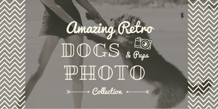 Retro Photo Collection Offer with Dogs and Puppies Image Design Template