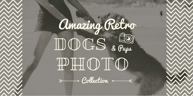 Retro Photo Collection Offer with Dogs and Puppies Imageデザインテンプレート
