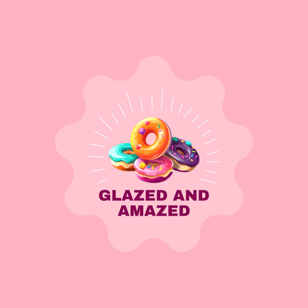 Plantilla de diseño de Tienda de donas glaseadas con eslogan pegadizo Animated Logo 