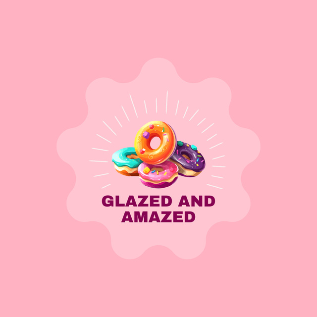 Glazed Doughnuts Shop With Catchy Slogan Animated Logo Design Template