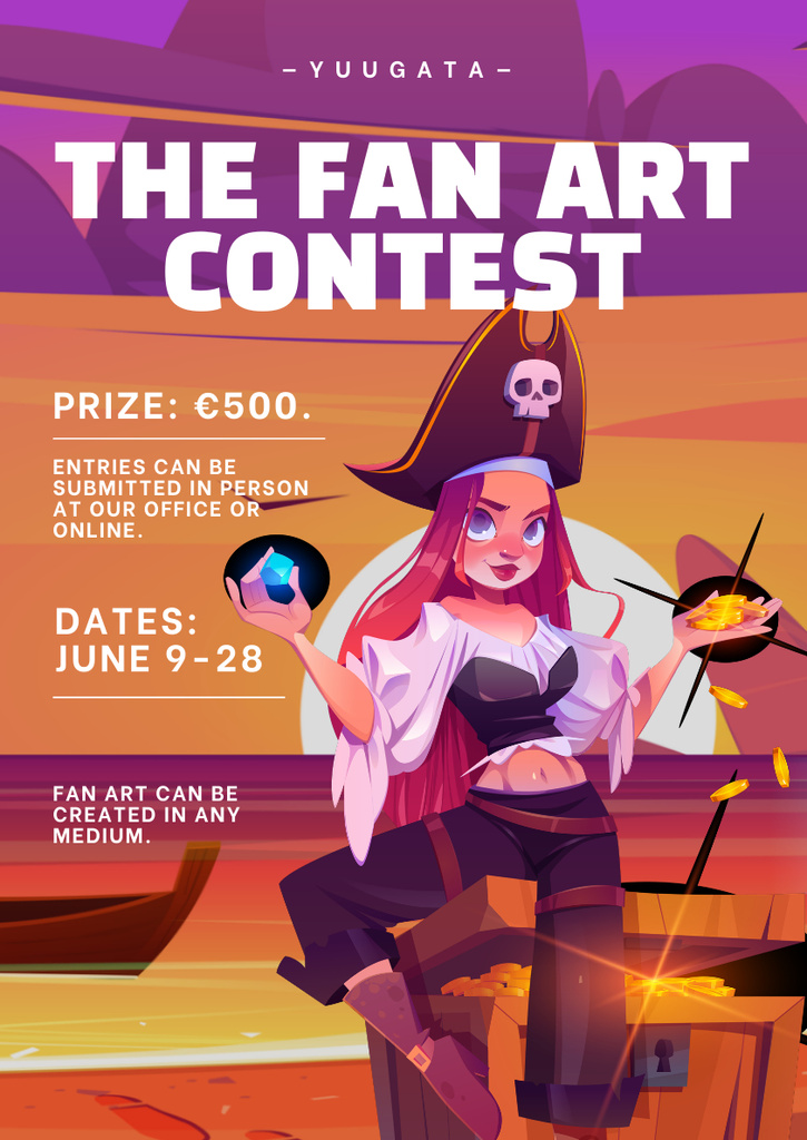 Fan Art Contest Announcement Poster A3 Design Template
