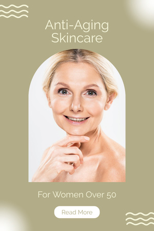 Anti-Aging Skincare Product Offer Pinterest Tasarım Şablonu