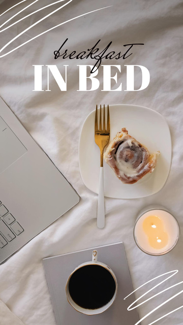 Designvorlage Yummy Breakfast in bed für Instagram Video Story
