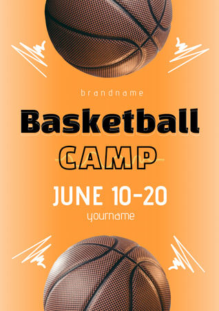 Fun-filled Basketball Camp Promotion In June Poster Design Template