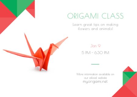Origami class Invitation Card tervezősablon