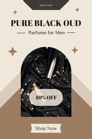 Discount Offer on Perfume for Men Pinterest Πρότυπο σχεδίασης