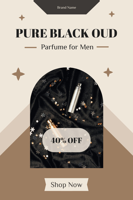 Discount Offer on Perfume for Men Pinterest Design Template