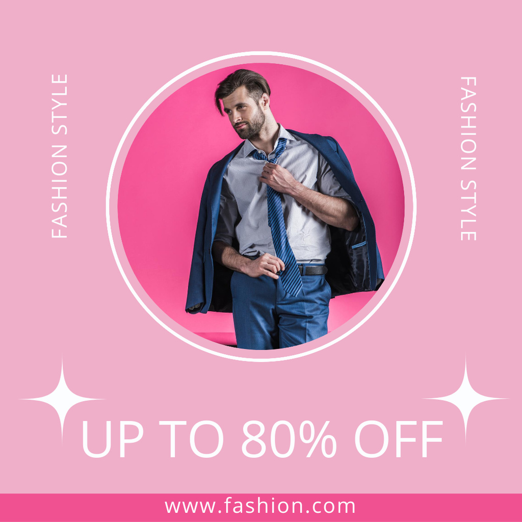 Modèle de visuel Men's Clothing Sale Announcement - Instagram