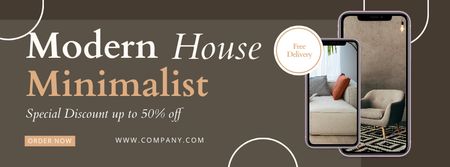 Modern Minimalisti House  Facebook cover – шаблон для дизайну