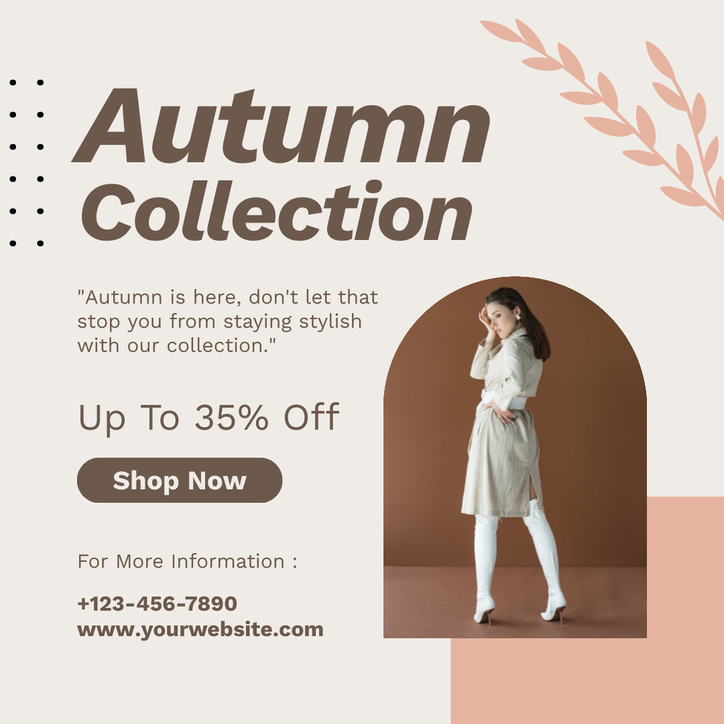 Autumn Collection Discounted Fashion Women Instagramデザインテンプレート