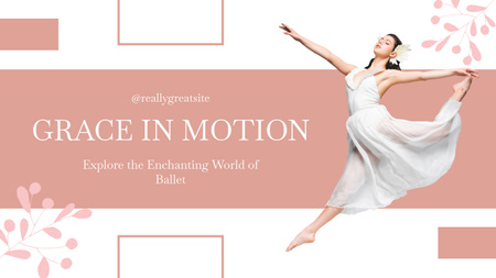 Dance Classes Ad with Woman in Beautiful Motion Youtube Thumbnail Design Template