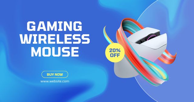 Offer Discounts on Gaming Wireless Mice for Computer Facebook ADデザインテンプレート