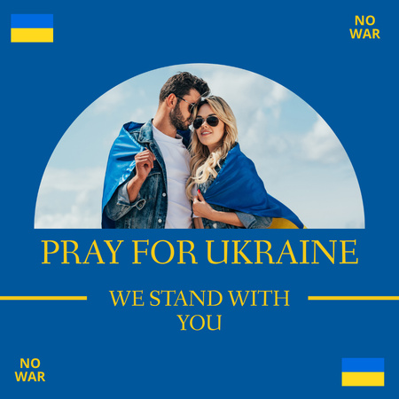 Couple Standing with Ukraine Instagram Design Template