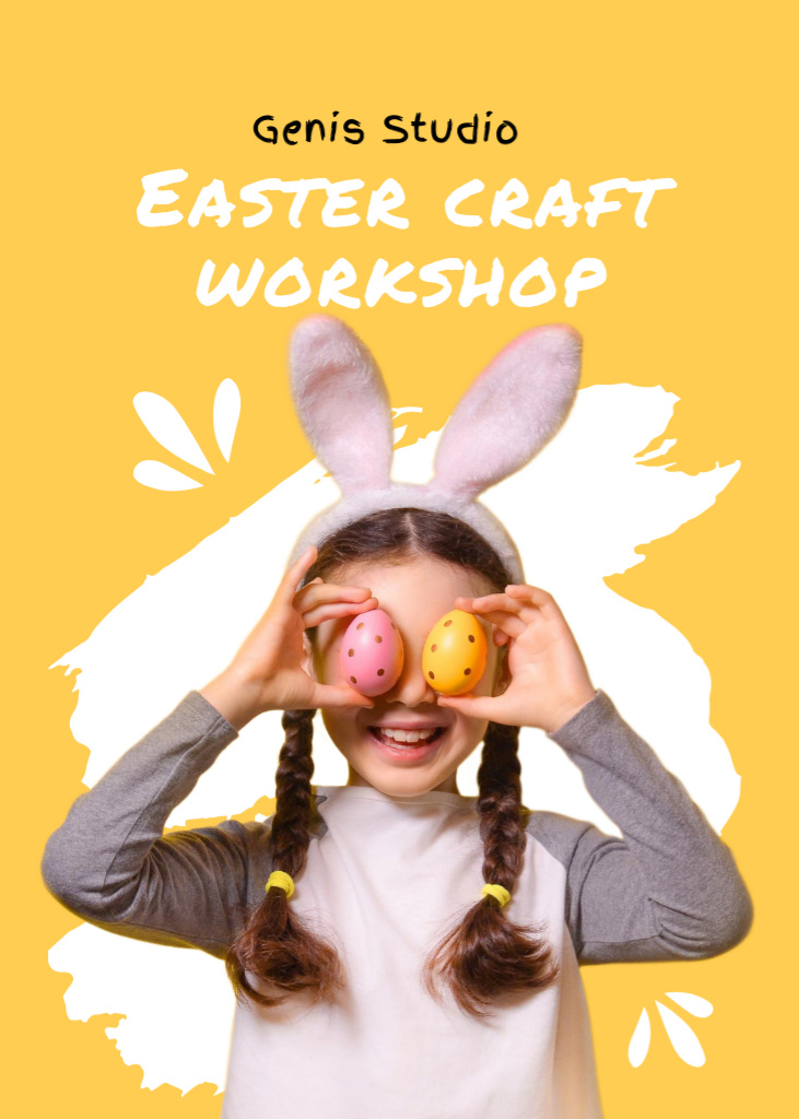 Joyful Easter Craft Holiday Workshop In Studio Flayer tervezősablon