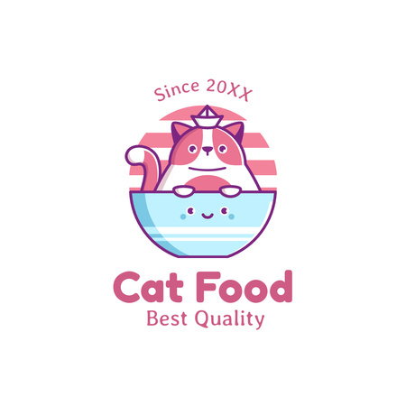 Cat Food of Best Quality Animated Logo Design Template