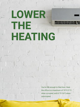 Modèle de visuel Climate Care Concept with Air Conditioner Working - Poster US