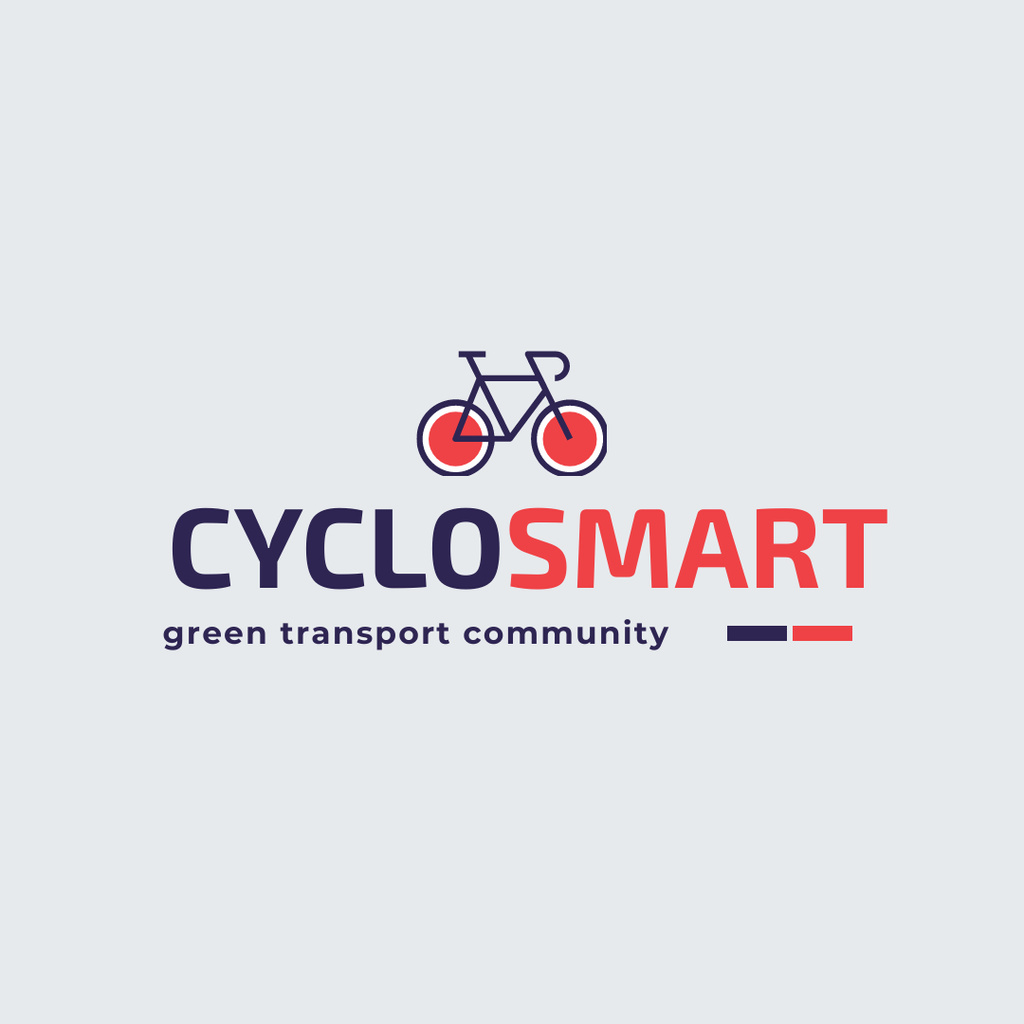 Green Transport Bicycle Icon Logo 1080x1080px tervezősablon