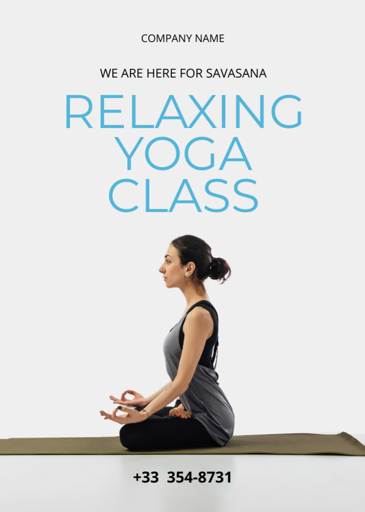 Relaxing Yoga Class Promotion Invitationデザインテンプレート