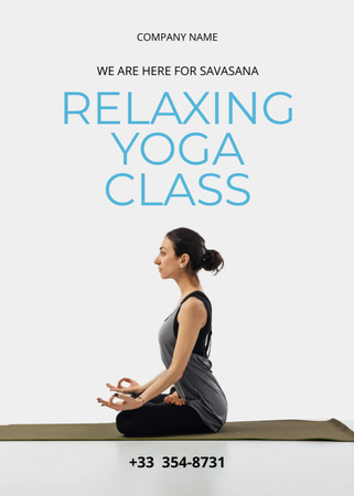 Designvorlage Relaxing Yoga Class Promotion für Invitation