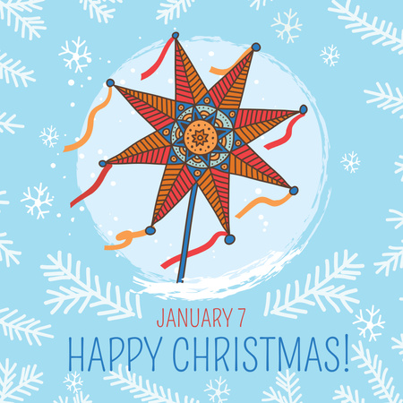 Boldog karácsonyt köszöntő ünnepi csillag Instagram tervezősablon