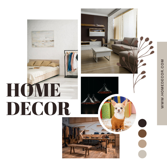 Modèle de visuel Home Decor of Brown Tones - Instagram AD