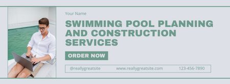 Platilla de diseño Pool Planning and Construction Service Facebook cover