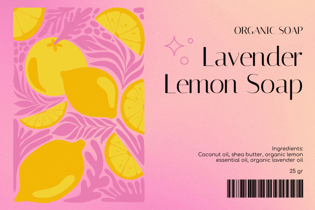 Modèle de visuel Lavender and Lemon Soap - Label