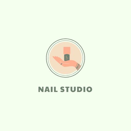 Manicure Offer with Nail Polish in Hand Logo tervezősablon