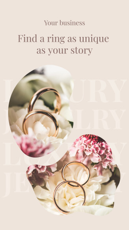 Designvorlage Gold Wedding Rings Ad für Instagram Story