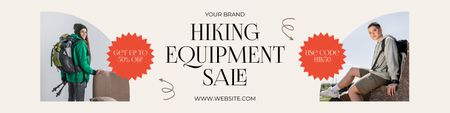 Hiking Equipment Sale Announcement Twitter Design Template