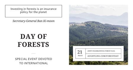 International Day of Forests with Mountain View Facebook AD Modelo de Design