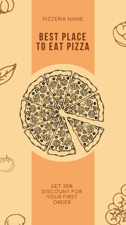 Designvorlage Best Place for Eat Pizza  für Instagram Story