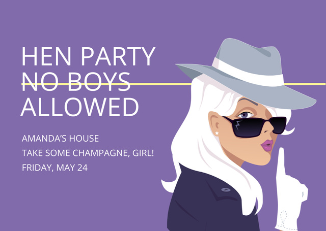 Platilla de diseño Hen party for girls Invitation Card