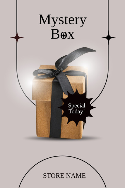 Mystery Box Grey Elegant Pinterest tervezősablon