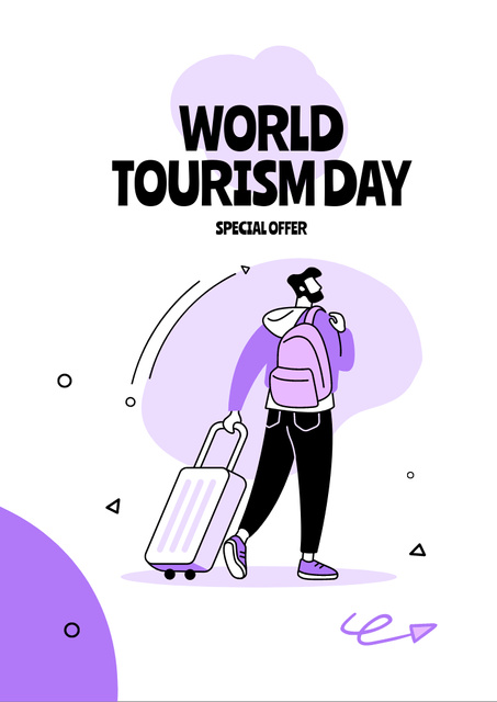 Designvorlage Tourism Day Celebration Announcement für Flyer A4
