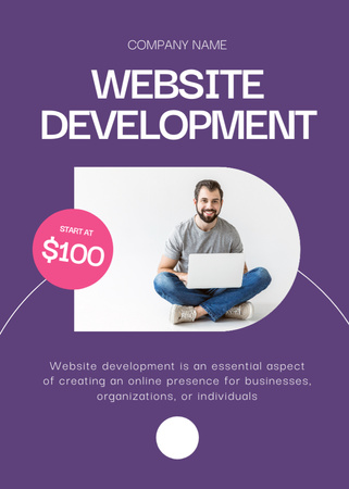 Plantilla de diseño de Ofreciendo Servicios de Desarrollo de Sitios Web Flayer 
