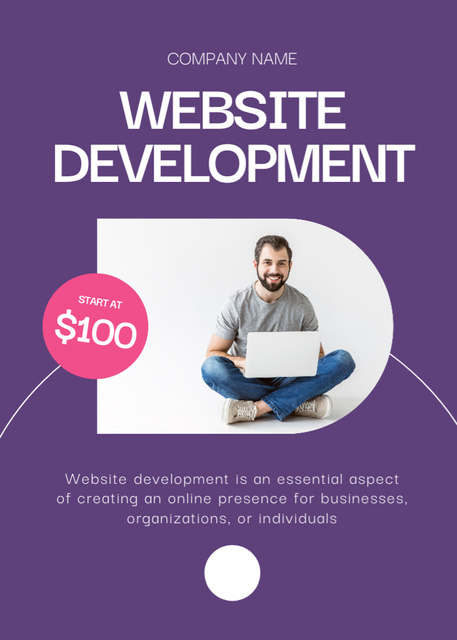 Offering Website Development Services Flayer tervezősablon