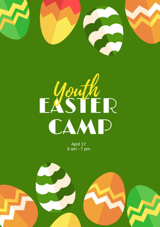 Youth Easter Camp Ad Poster Design Template