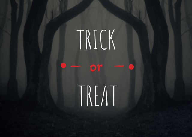 Spooky Halloween Phrase And Celebration In Forest Flyer A6 Horizontal Tasarım Şablonu