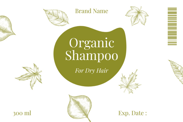 Plantilla de diseño de Organic Shampoo Green and White Label 